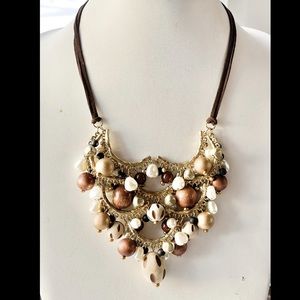 Chico’s necklace, NWT - statement bib necklace, animal print vibe!